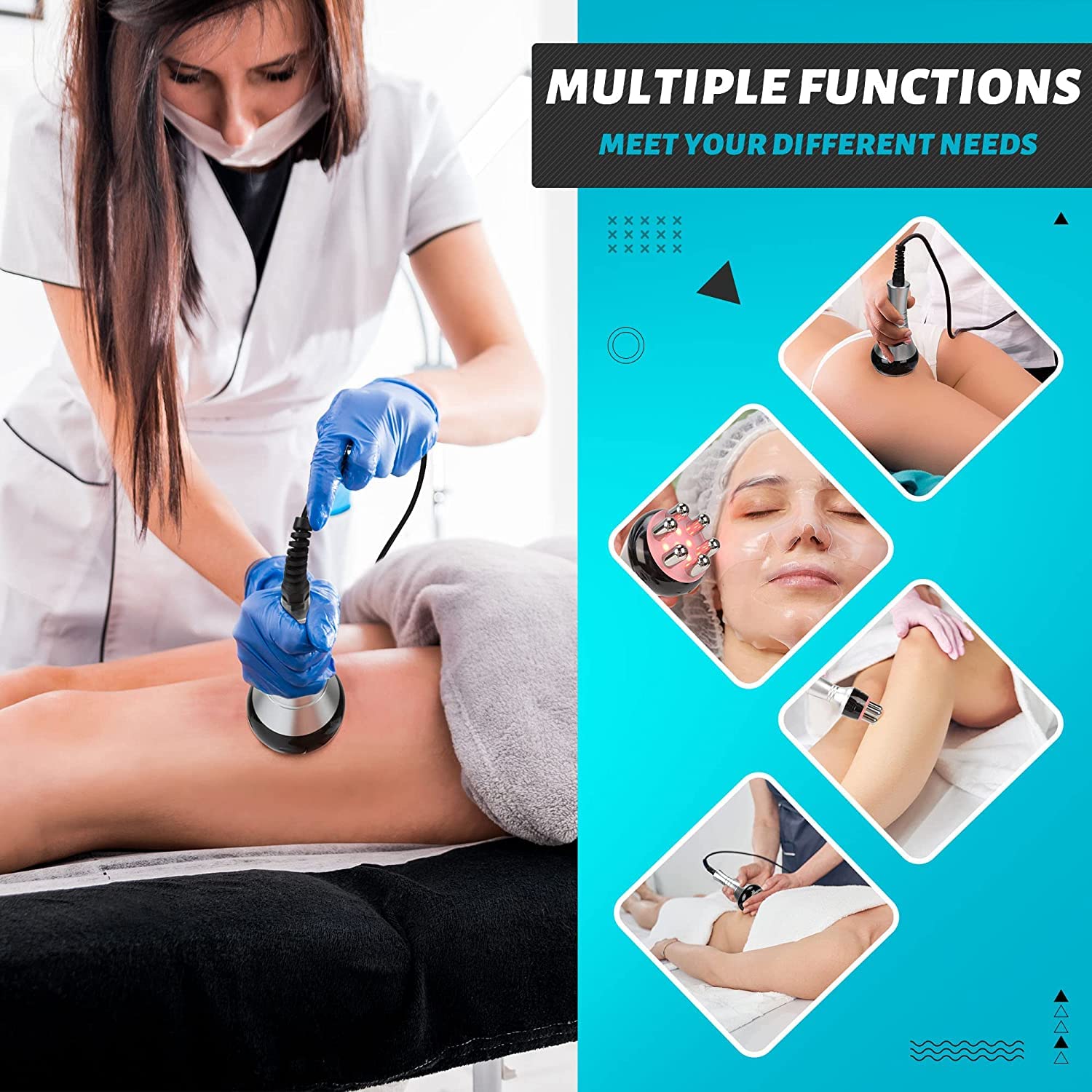 Cavitation Machine, Body Sculpting Machine, Body Machine Professional Beauty Equipment for Home Salon Use 110V Skin Care Tool for Face, Arm, Waist, Belly, Leg - Image 2